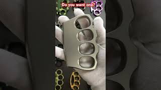 Big finger hole solid steel knuckle dusters #knuckles #edc