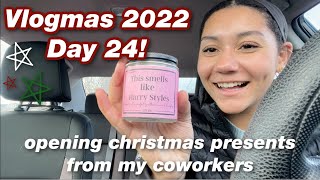 opening presents from my coworkers! | Vlogmas 2022