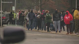 Long Lines at Military Circle Mall as People Wait for COVID-19 Testing