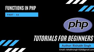 Part-16 | Functions In PHP | In Hindi