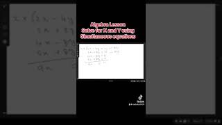 Algebra Simultaneous Equations