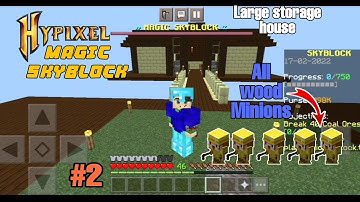 Hypixel server for Minecraft PE || Making All wood minions || Magic Skyblock Server #minecraft #mcpe