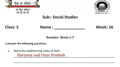 EDMC class 5 sst Week-16 worksheet || With Solutions || SDMC || SCERT WORKSHEET || Revisions