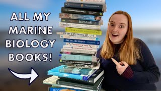 MARINE BIOLOGIST BOOKSHELF TOUR! (20+ marine biology books to buy)