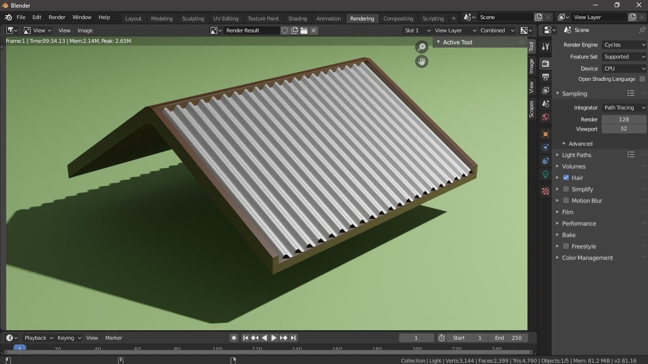 Modelling Tin Shed Roof Top in Blender 2.81 Blender Tutorial YouTube