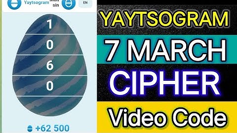 Yaytsogram 7 March Cipher Code | Today Yaytsogram Cipher Code #yaytsogram #airdrop #chiphercode