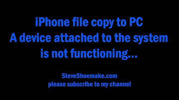 iPhone a device attached to system is not functioning