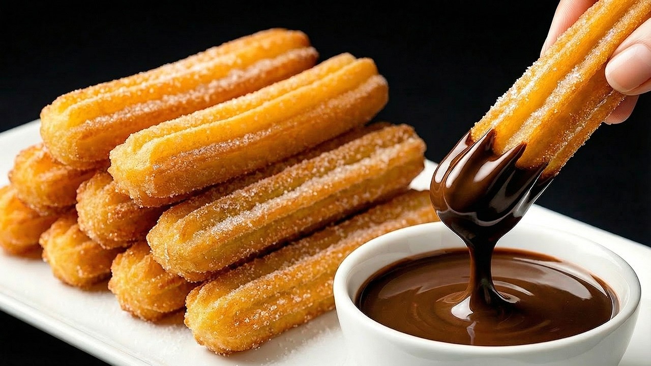 Все мои друзья просят рецепт! Хрустящие и простые чуррос с шоколадом!