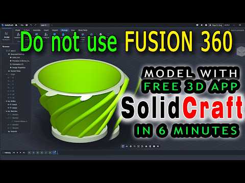 SolidCraft Tutorial For Absolute Beginner exercise 4 | Solidcraft | Fusion 360 Alternative