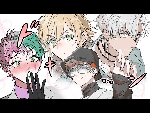 付き合いたい男性ライバーについて語り合う叶たち【手描き切り抜き/叶/三枝明那/ジョー・力一】