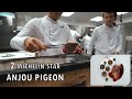 2 star chef guido braeken prepares anjou pigeon with cherry  purple curry at restaurant julemont