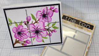 The Ton Stamps Sweet Cherry blossom &  Postage party die
