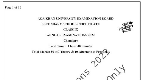 AKUEB 9th Class Chemistry Past Paper 2022 | Complete Solution & Scoring Tips