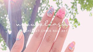 뷰확행 Live -셔벗 체크 네일아트 / sherbet check nail art