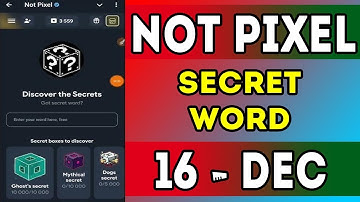 Not Pixel Secret Word 16 December 2024 | Today Not Pixel Secret Code | Not pixel Daily Combo | AGP