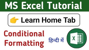 Home Tab | Conditional Formatting in Excel in hindi | Conditional Formatting|#exceltutorial #excel