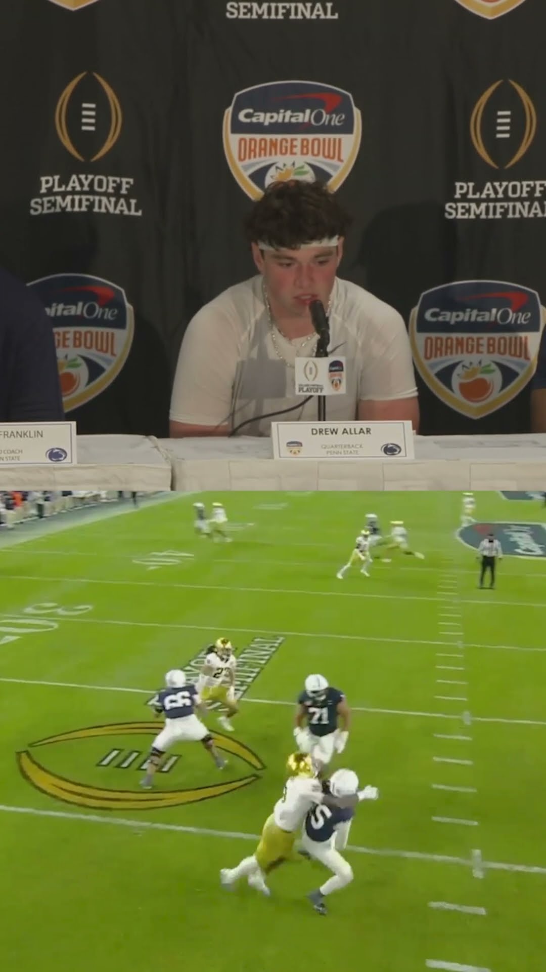 Drew Allar on his COSTLY interception #CFP #OrangeBowl #PennState