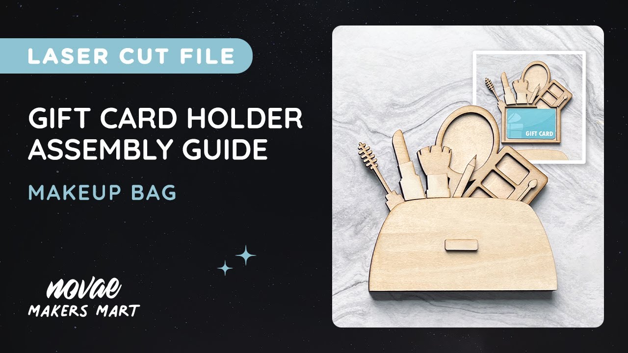 Makeup Bag Gift Card Holder SVG | Cosmetics Giftcard Holder Laser SVG Cut Project
