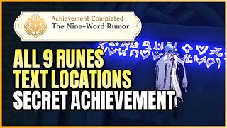 Famous All 9 Purple Rune Phrases (Mysterious Text) Locations | The Nine-Word Rumor Secret Achievement Guide Profile