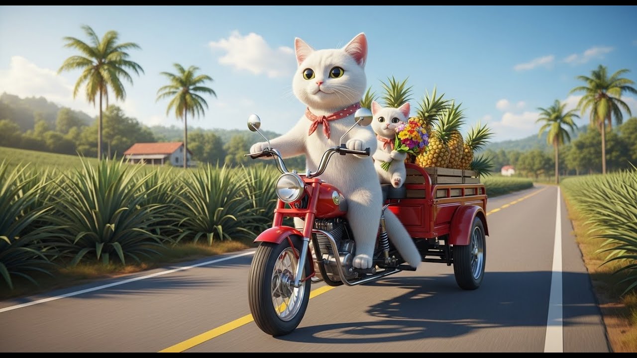 Mama Cat & Kitten Harvest Pineapples, Make Juicy Drinks and Yummy Rice 🐱🍍🍹 | A Heartwarming Day 💛