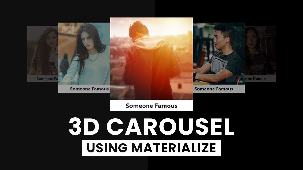 3D Carousel Using Materialize | Html CSS & jQuery - YouTube