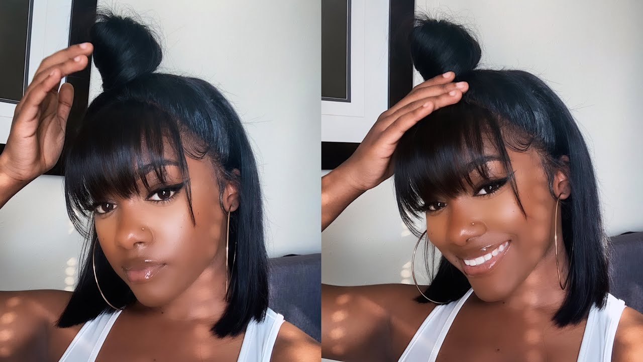 Half Up Half Down Bob With Bangs Lace Front Wig Installation Affordbale Must Have Sogoodhair Youtube