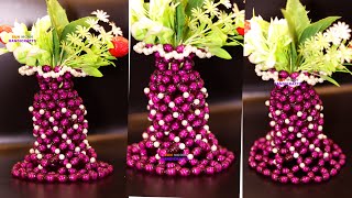 unique flower vase/ Beaded flower vase/ Flower Pot/ How To Make Flower Vase/ Handmade Crafts Ideas