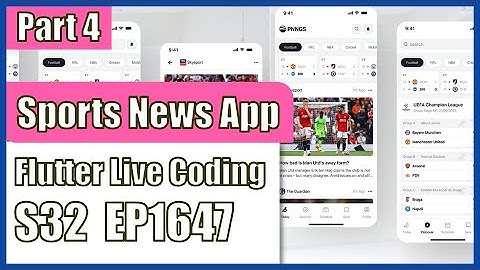 [Flutter] Flutter Live Coding EP1647 (Sport News App UI Part 4)