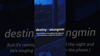 Destiny By Seungmin But Its The Middle Of The Night And Hes Singing You To Sleep Over The Phone