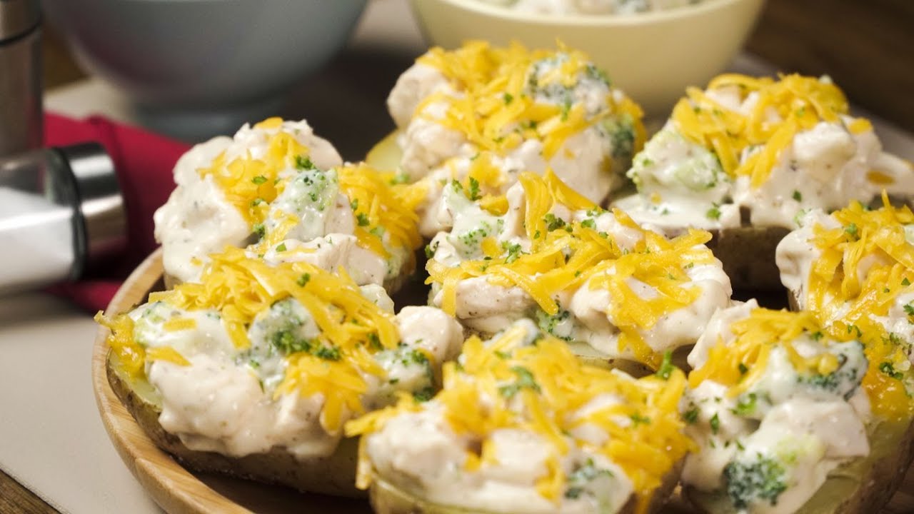 Creamy CHICKEN ALFREDO BAKED POTATOES YouTube