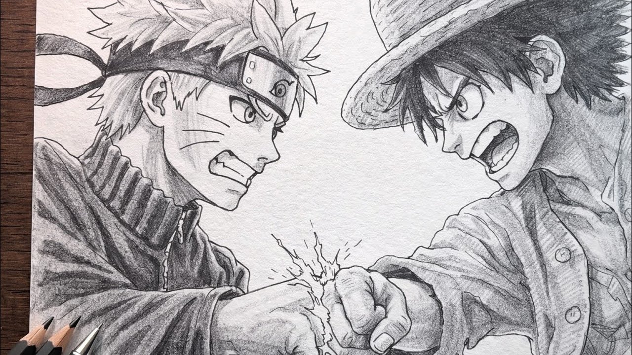 How To Draw Monkey D. Luffy and Naruto Uzumaki Step by Step | Easy Anime Draw Tutorial for Beginners