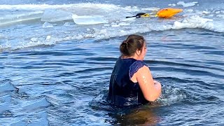 Ice Hole Bathing Cold Water 4K Swimming Winter Epiphany Baptism 2023