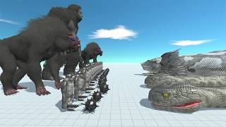 Animals Battle: Bigfoot Team VS Titanoboa Team in ARBS