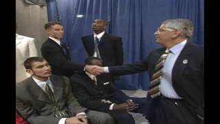 NBA Draft 1996 - players introducing themselves to David Stern *Allen Iverson Pre-Draft action