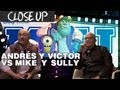 Andrés Bustamante y Victor Trujillo en el Close Up a Monsters University