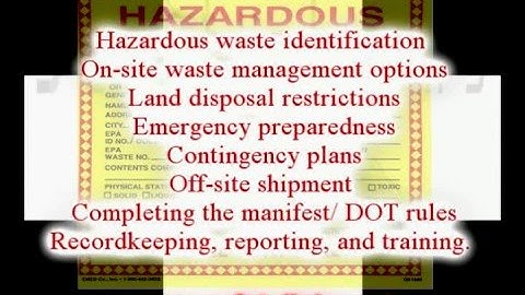 Hazardous Waste (RCRA) Awareness Course