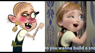 do you want to build a snowman drawing meme - from (frozen) sing-along - frozen disney cartoon meme