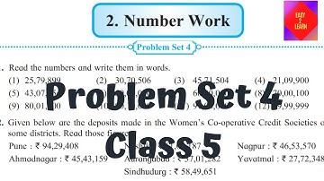 Problem set 4 Number Work Class 5 Maths || Maharahtra Board
