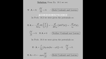 Problem 10.5 - Potential Formulation, Coulomb Gauge & Lorenz Gauge: Introduction to Electrodynamics