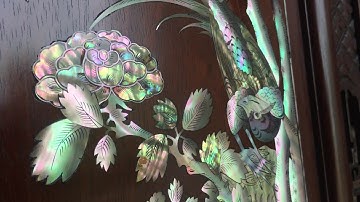 TRANH TỨ QUÍ CŨ KHẢM ỐC-GỖ GỤ-SIÊU VÍP