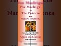 April 25th we have Vox Madrigal and Nancy Argenta at The Patricia!! 11:30 doors and FREE!! 🍿 🎶