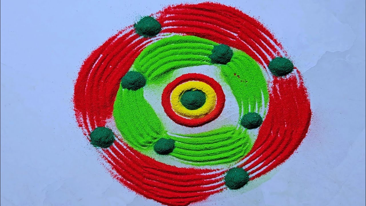 Simple and beautiful rangoli designs || New rangoli design || Step by ...