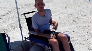 Quadriplegic at the beach.