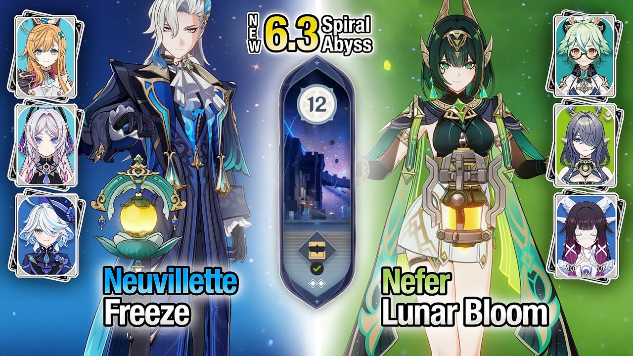 C0 Neuvillette Freeze & C0 Nefer Lunar Bloom | NEW Spiral Abyss 6.3/6.4 | Genshin Impact