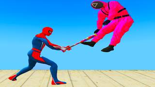 GTA 5 Spider-Man with Baseball Bat vs Squid Game(Euphoria Physics) - Spider Epic Ragdoll Power Test screenshot 4