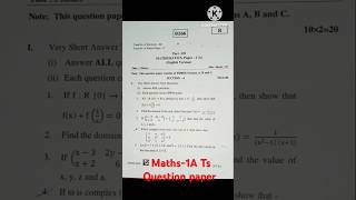 Ts inter 1st year Maths-1A 2024 Question paper #intermediate #maths1a #board #ipe #exam #question