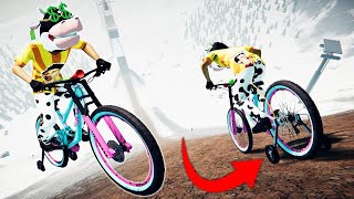 I WENT BIKING WITH TRAINING WHEELS! (Descenders)