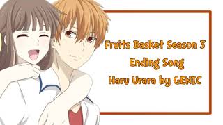 Video thumbnail of "Full Lyrics Ending Song Fruits Basket Season 3 [Haru Urara by GENIC]"