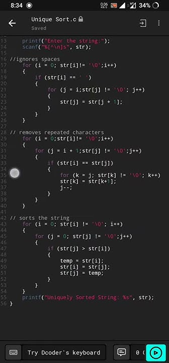 C Program to Sort the String and Repeated Characters should be present ...