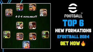 Top 6 new formations after update || 424 & 4114 formation available ? || eFootball 2024 mobile